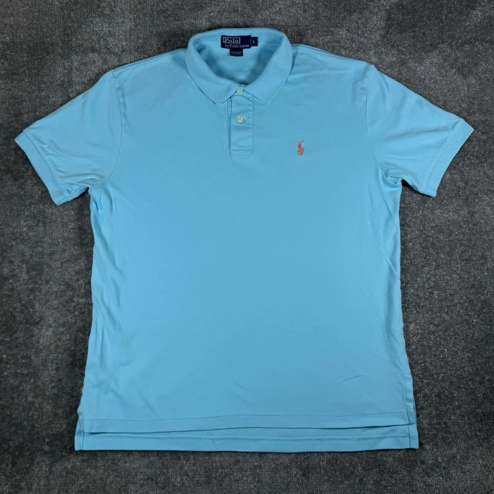 Polo Ralph Lauren Polo Shirt Men's Large Blue Short Sleeve Preppy Classic